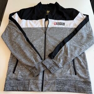Seduka Mens Full Zip Track‎ Jacket Gray Black White Colorblock Size Medium